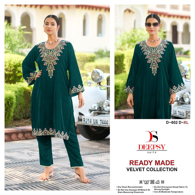 D 602 A To D By Deepsy Winter Wear Velvet Pakistani Top With Bottom Wholesale Online